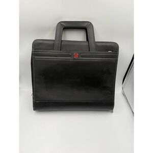 Wenger Black Vinyl Leather Briefcase Swiss Gear- Pro Folio